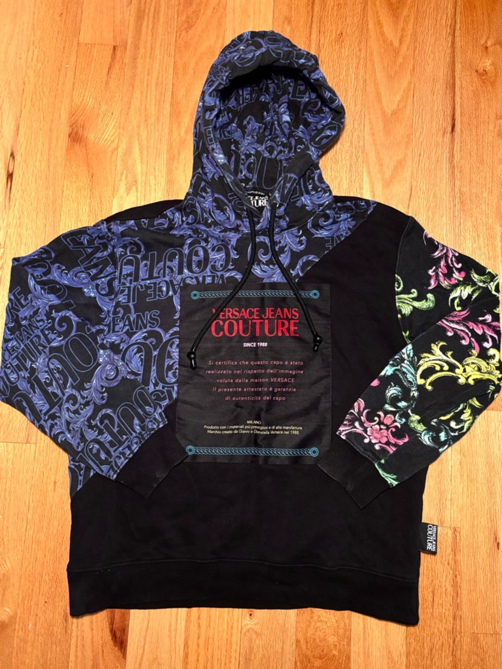 Versace Black Multicolored Hibiscus Hoodie 🔥